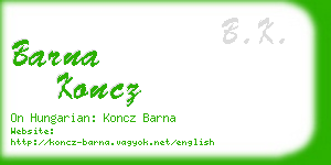 barna koncz business card
